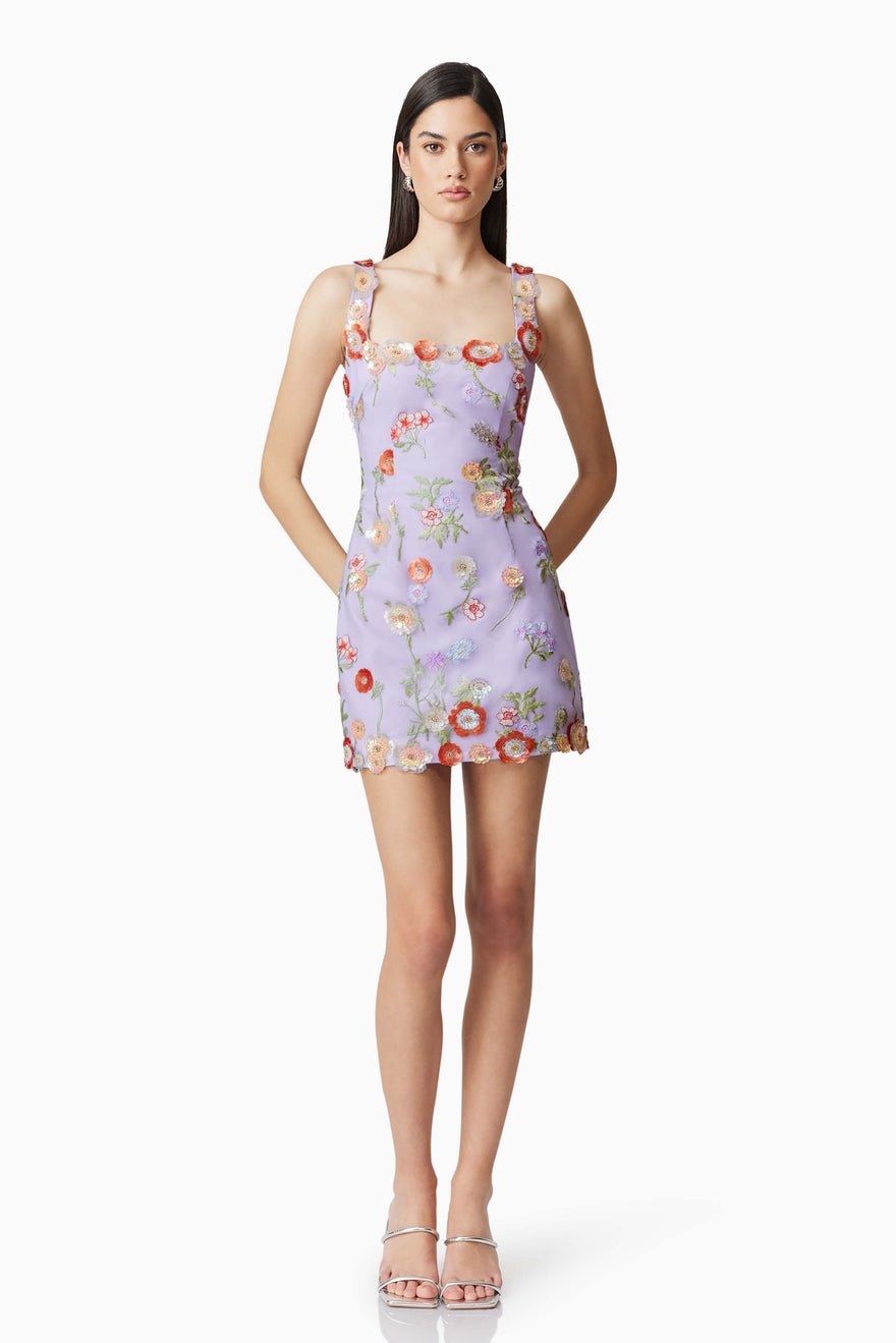 Elliatt Naya Mini Dress - Lilac Multi photo 2