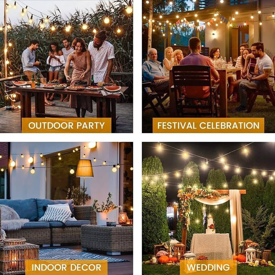 HIRE 20-70m festoon lights + poles photo 2