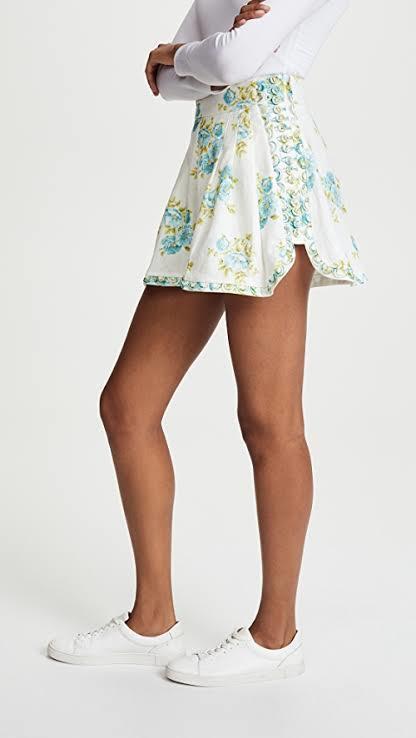 Zimmermann Whitewave Honeymooners Shorts Teal Poppy Floral Size 0 / AU 8 photo 2