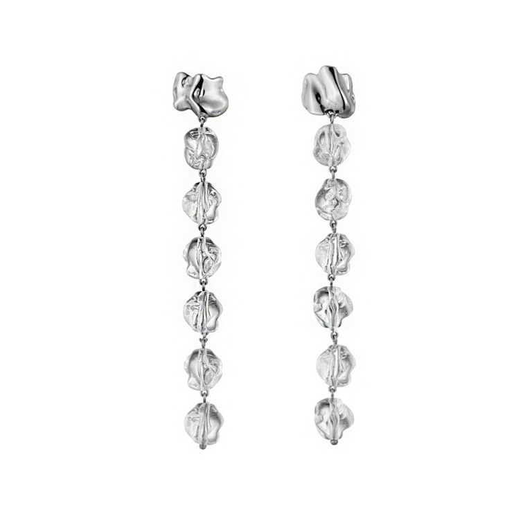 Sterling King Midi Lucite Earrings Silver photo 3