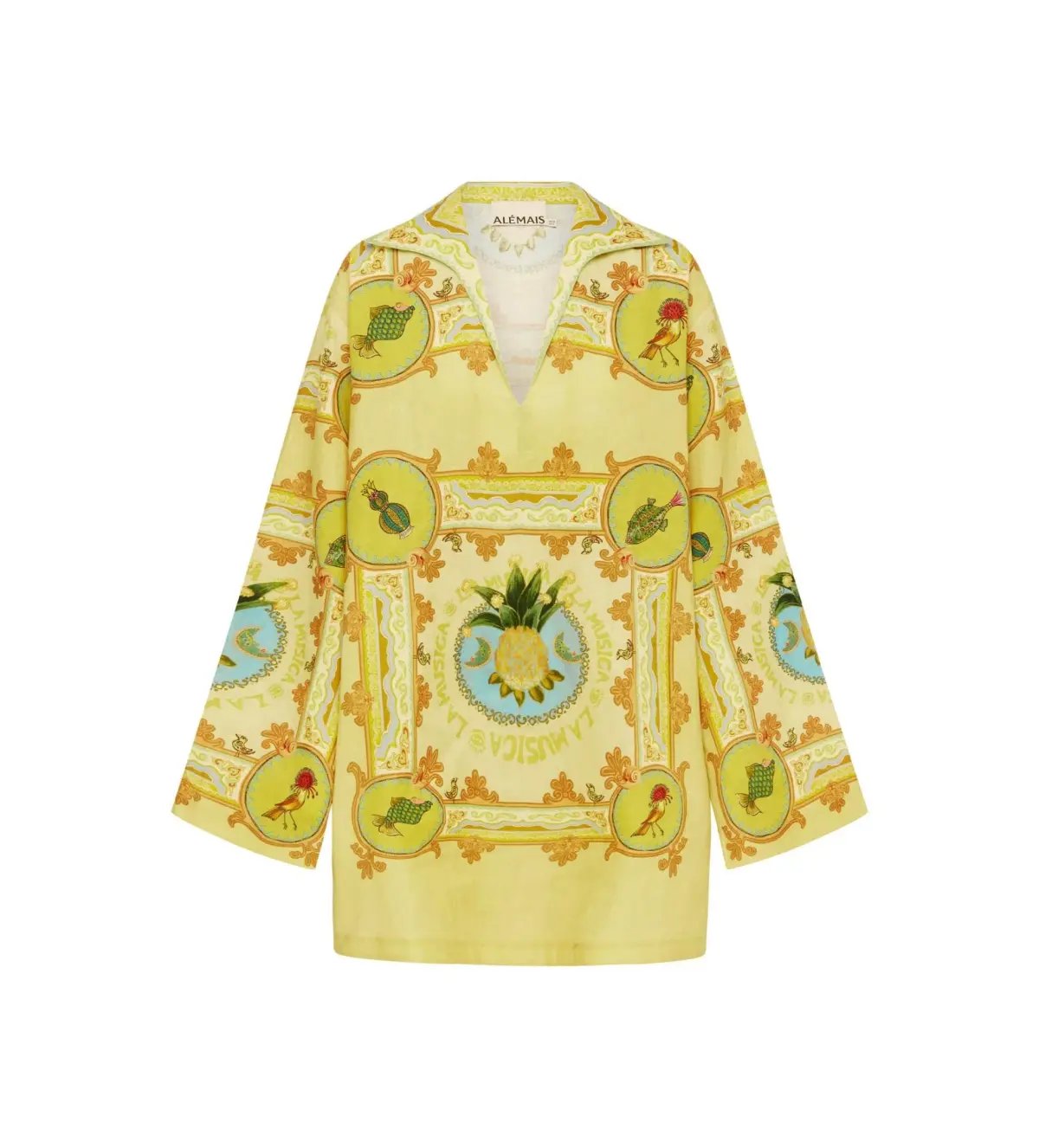 Alémais La Musica Tunic Dress Yellow Print Size AU 16 photo 6