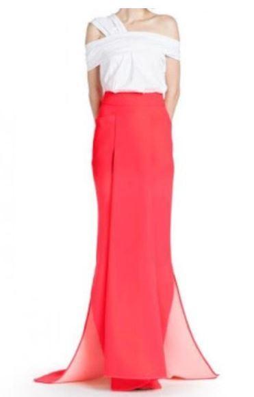 Maticevski fascinate longline skirt and authentic T shirt set fluro orange size 8 photo 3