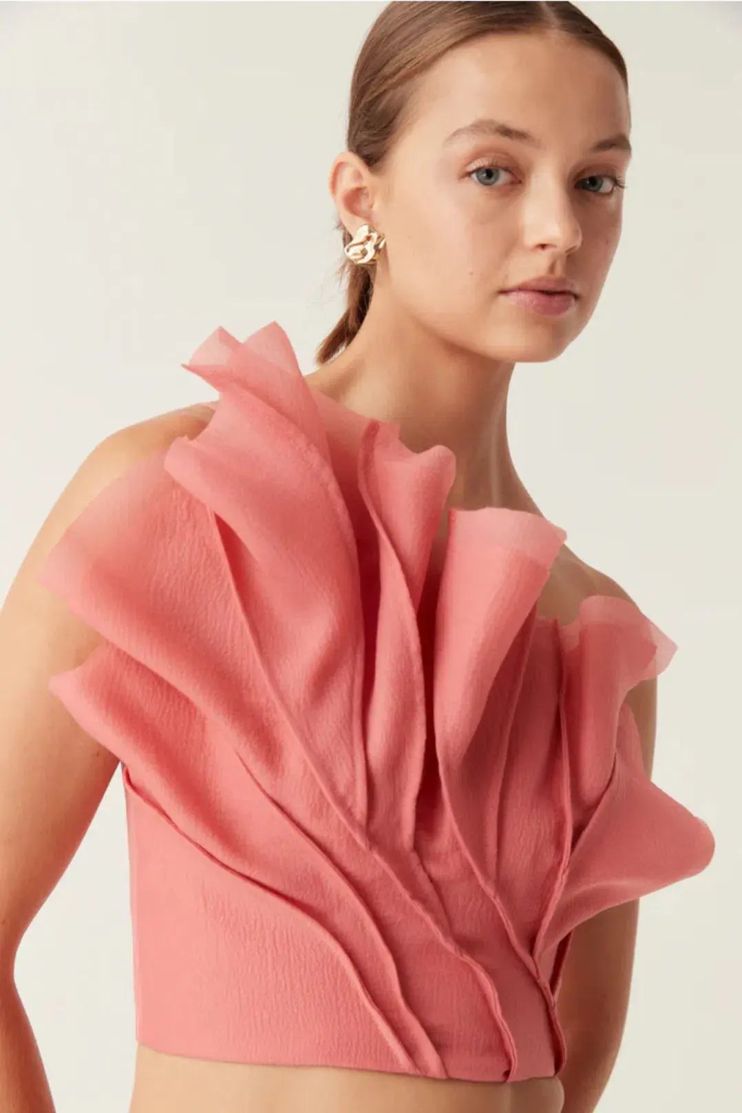 Aje Flame Crop Top and Mary Column Maxi Skirt Set in Guava Pink Size 10 photo 5