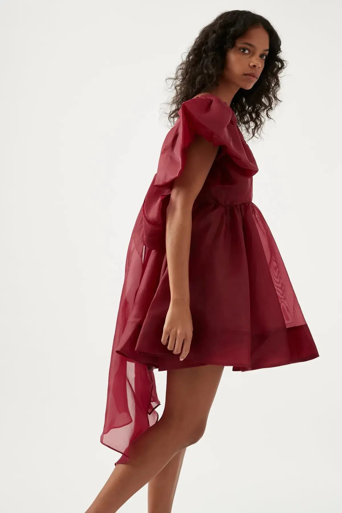 Aje Gretta Organza Mini Dress Burgundy Size 8 photo 3