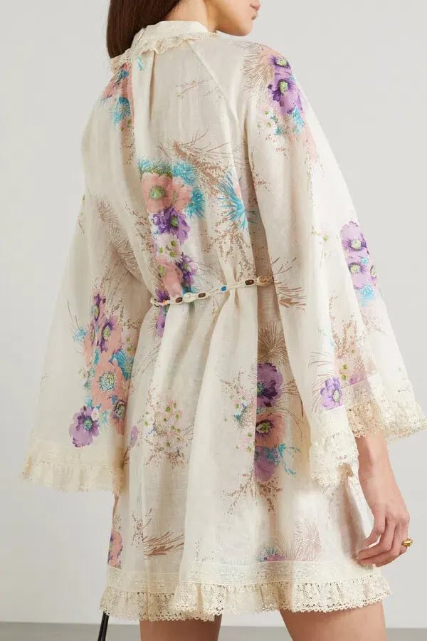 Zimmermann The Jude Lace Trim Swing Dress in Bright Floral Size 4 / AU 16 photo 2