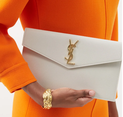 Saint Laurent Uptown Clutch Soft White Bag photo 2