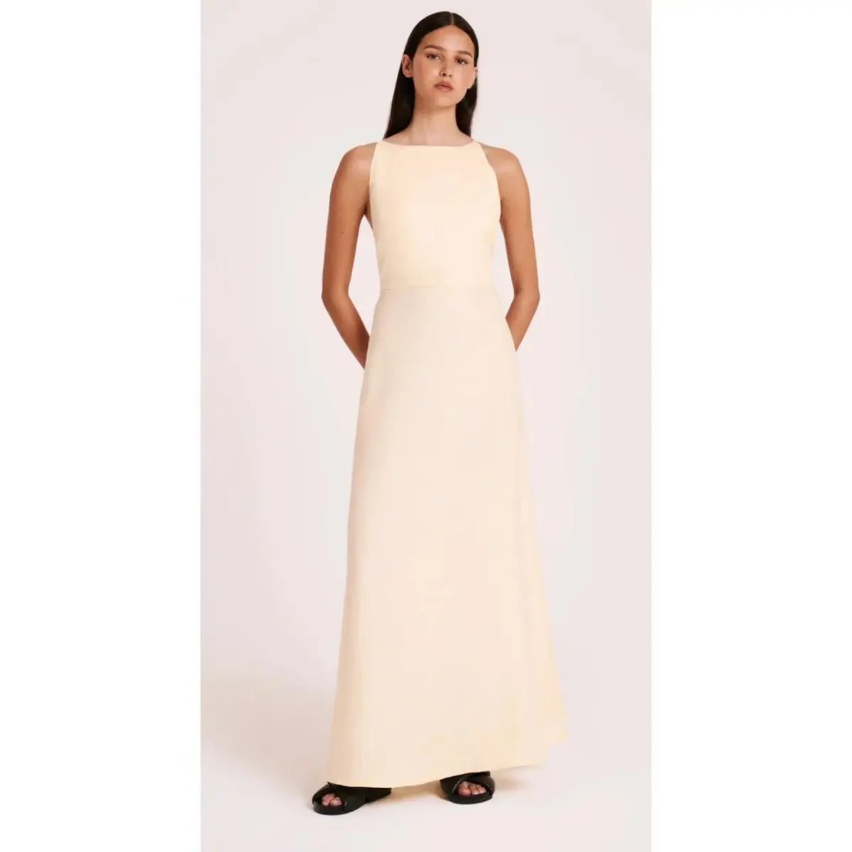 Nude Lucy Ziba Maxi Dress in Eggnog Size 12 photo 2