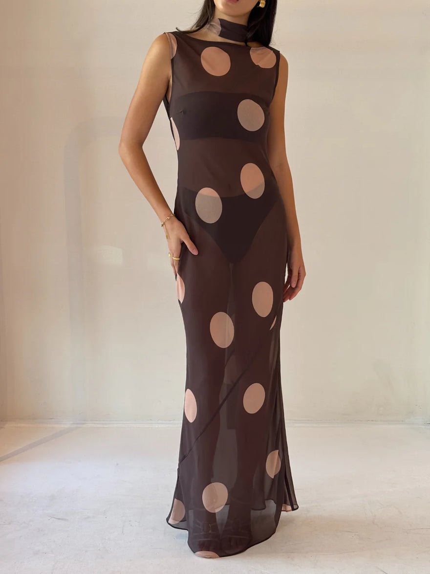 By Nicola Juno Maxi Dress - Chocolate Polka photo 3