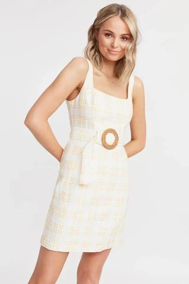 Kookai Checker Linen Mini Dress Print Size 8 photo 2