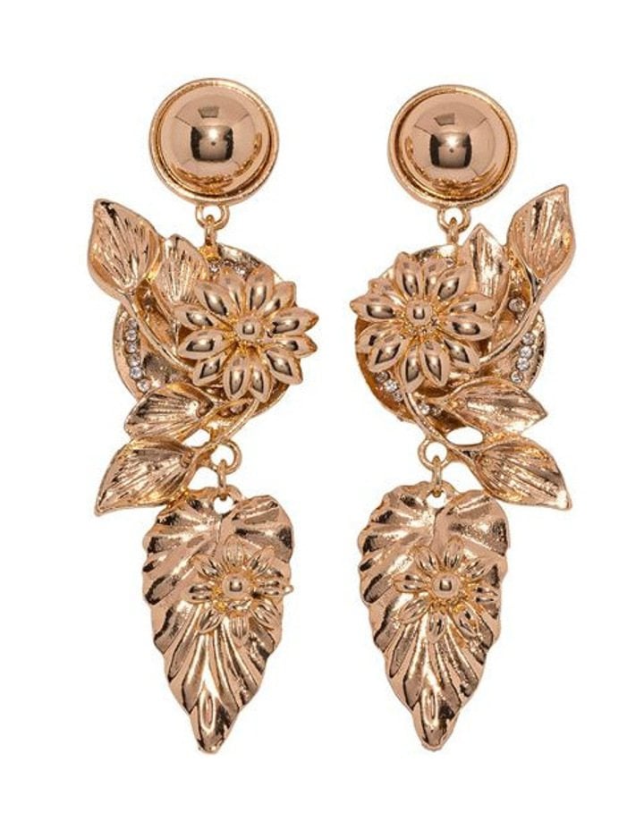 Ashlee Lauren Golden Fiora Earrings photo 2