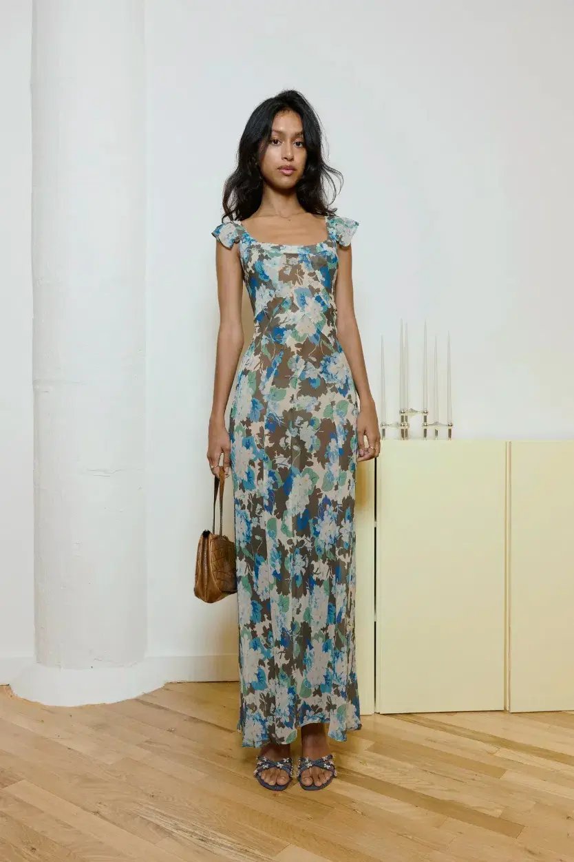 Realisation Par Lila Maxi Dress Blue Hydrangea Print Size S / AU 6-8 photo 3