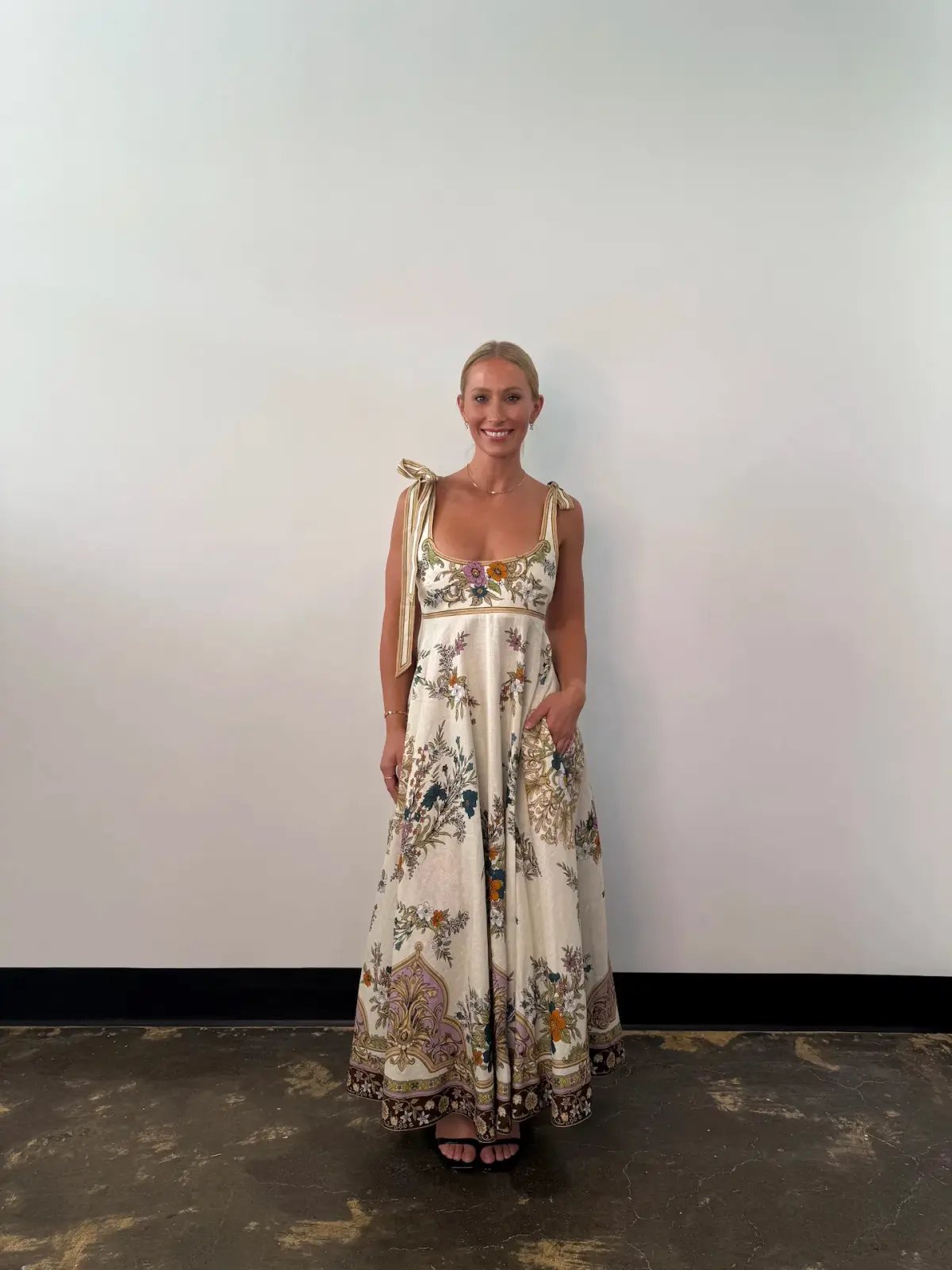 Alemais Antoinette Ballet Midi Sundress in Floral Cream Size AU 10 photo 4