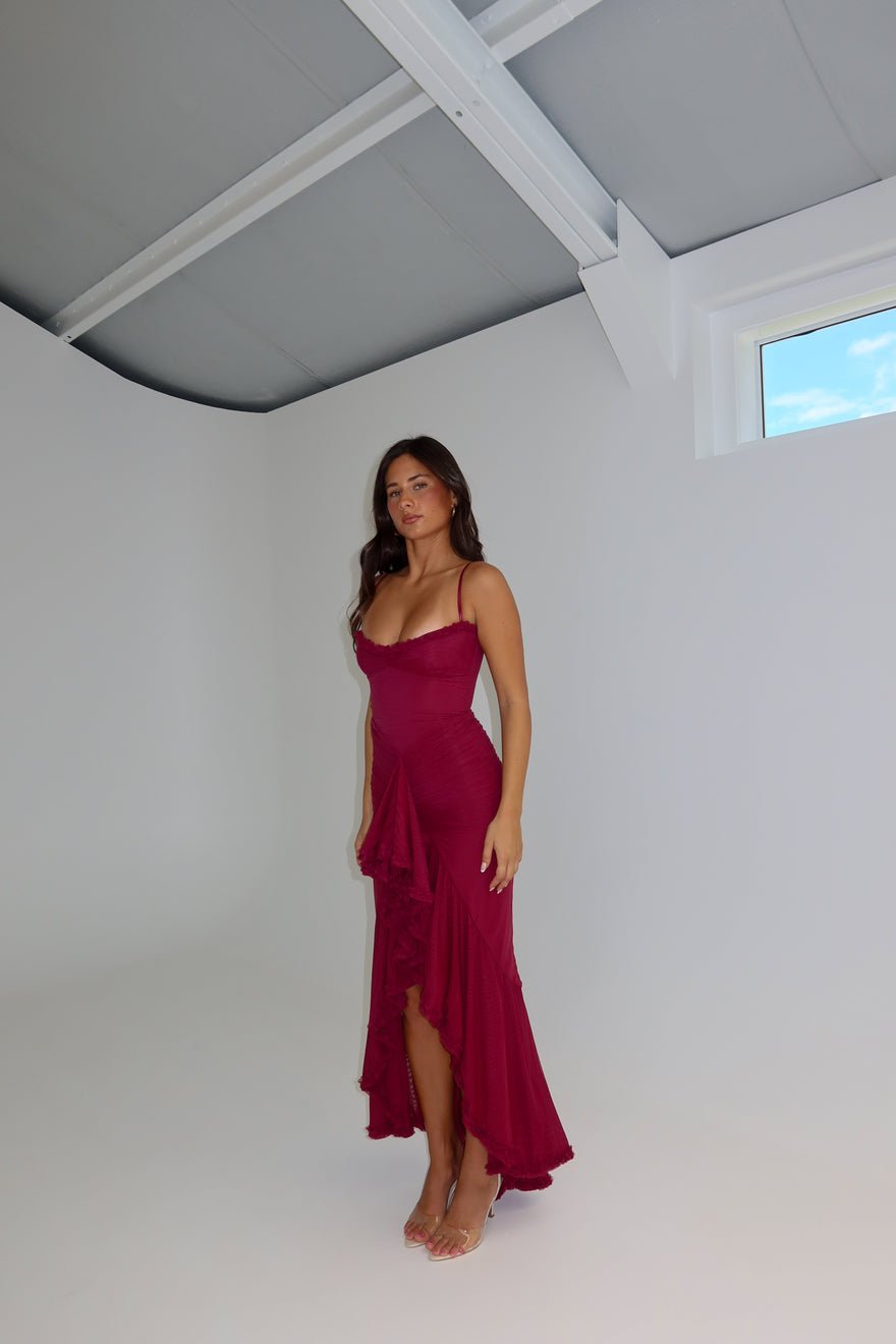 House of CB Gabbi Gown Wine photo 3