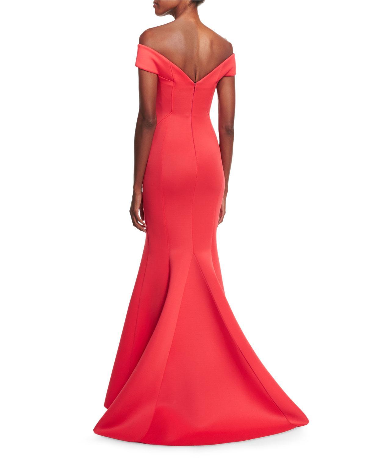 Rachel Gilbert Enico Gown Raspberry Red Size 8 photo 2