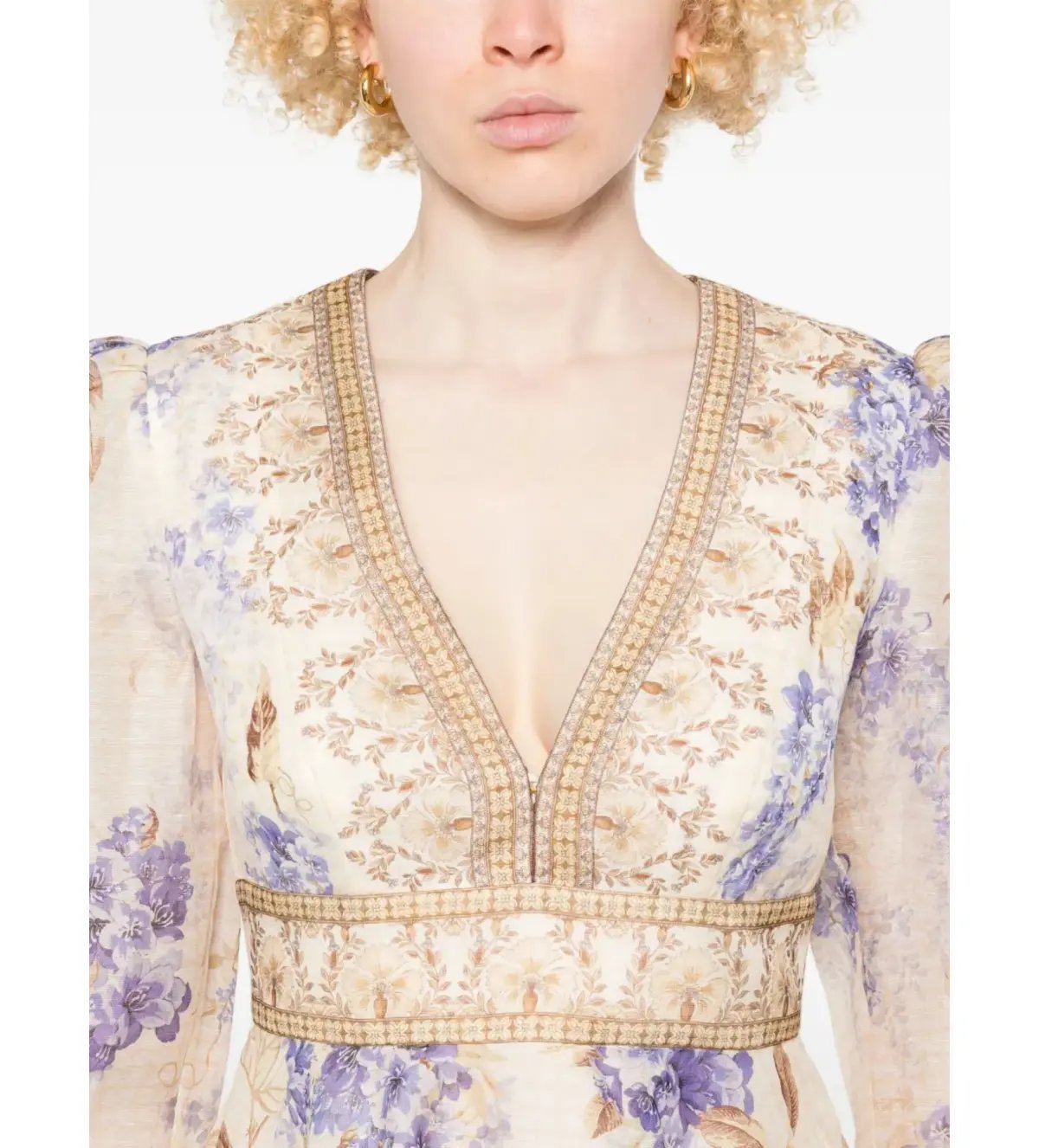 Zimmermann Dawning Plunge Mini Dress Multi Hydrangea Size 2/AU 12 photo 4