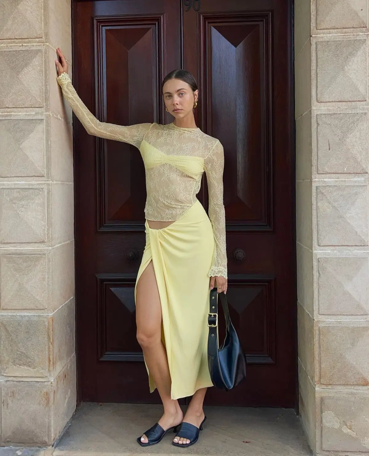 Benni Colton Midi Dress in Butter Yellow Size 6 photo 2