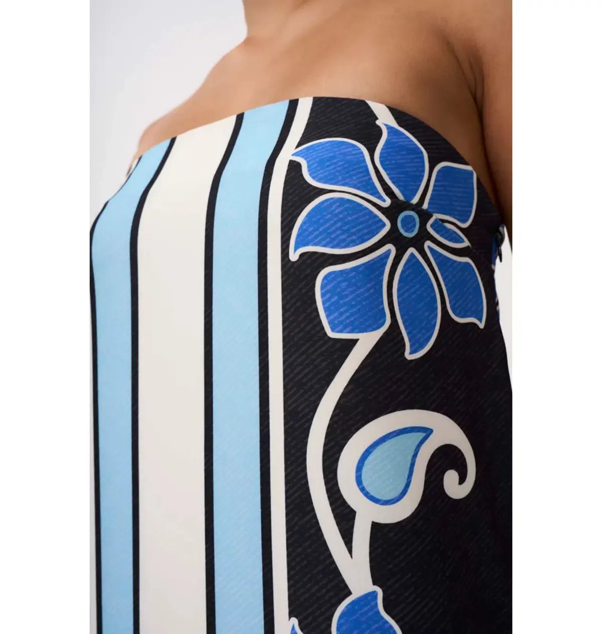 By Johnny Azure Granada Dress in Aqua Navy Ivory Size 12 photo 4