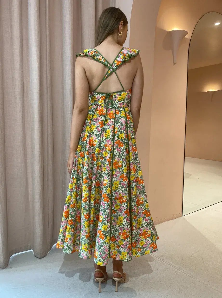 Alemais Cabana Midi Apron Dress Print Size 8 photo 4