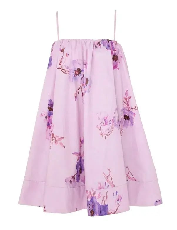 Zimmermann Lightburst Puff Mini Dress in Purple Floral Size 2 / AU 6 photo 5