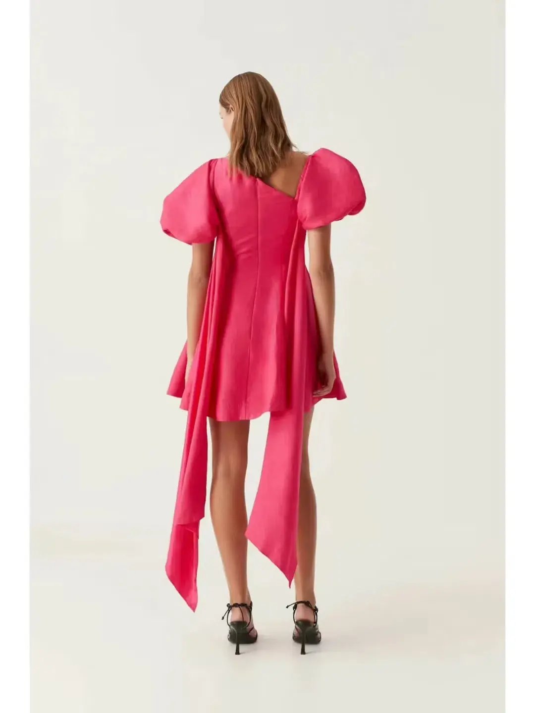 Aje Artista Tulip Sleeve Mini Dress Bougainvillea Red Size 8 photo 4