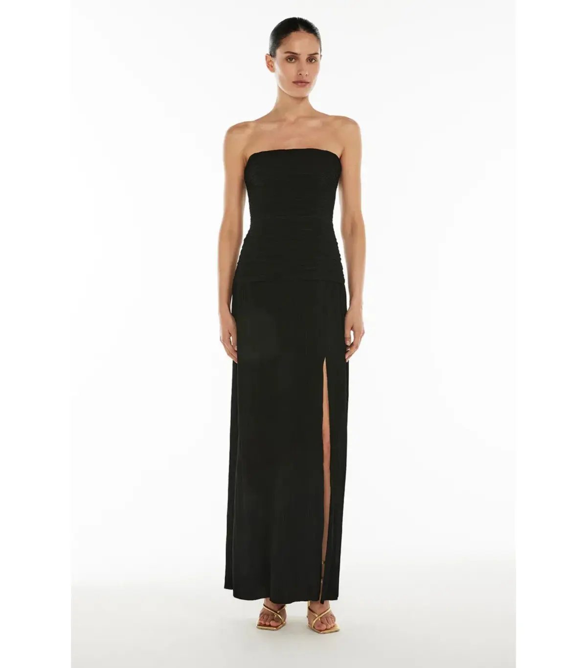 Manning Cartell Double Time Pleat Strapless Dress Black Size AU 8 photo 2
