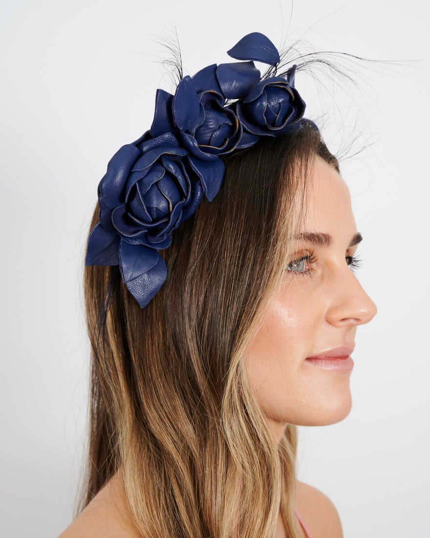 Reny Kestel Millinery Burgeon Headpiece - Navy photo 2