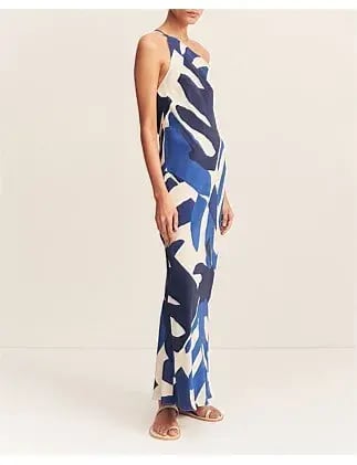 Edward Silk One Shoulder Cowl Maxi Dress Size 6/XS photo 3