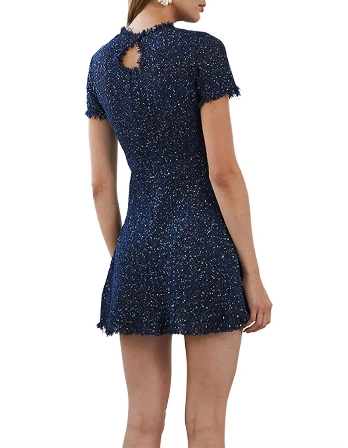 By Johnny Midnight Tweed Tee Mini Dress Navy Size 10 photo 3