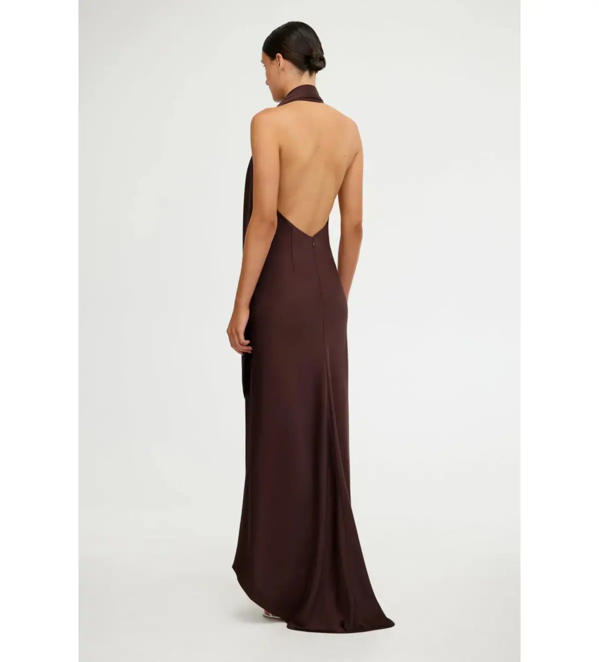 Significant Other Adriana Halter Gown Chocolate Size 6 photo 4