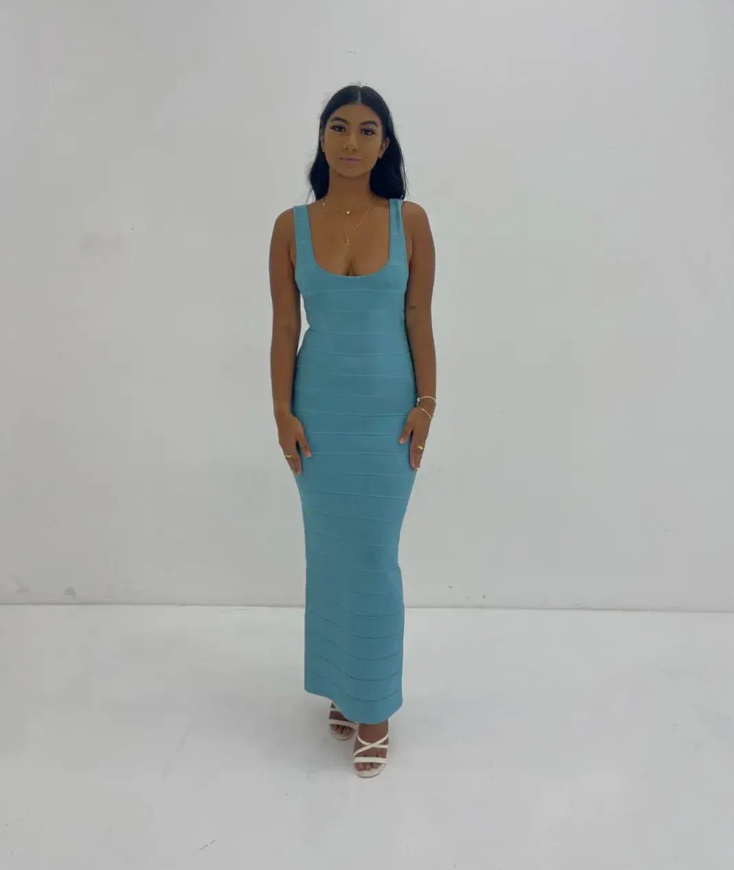 Herve Leger Bandage Midi Dress Blue Size S / AU 8 photo 5