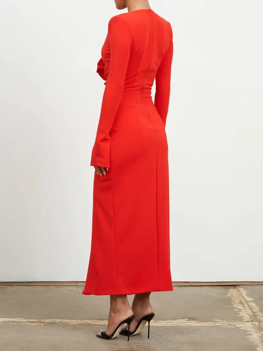 Effie Katz Rosita Midi Dress Red Size 10 photo 2