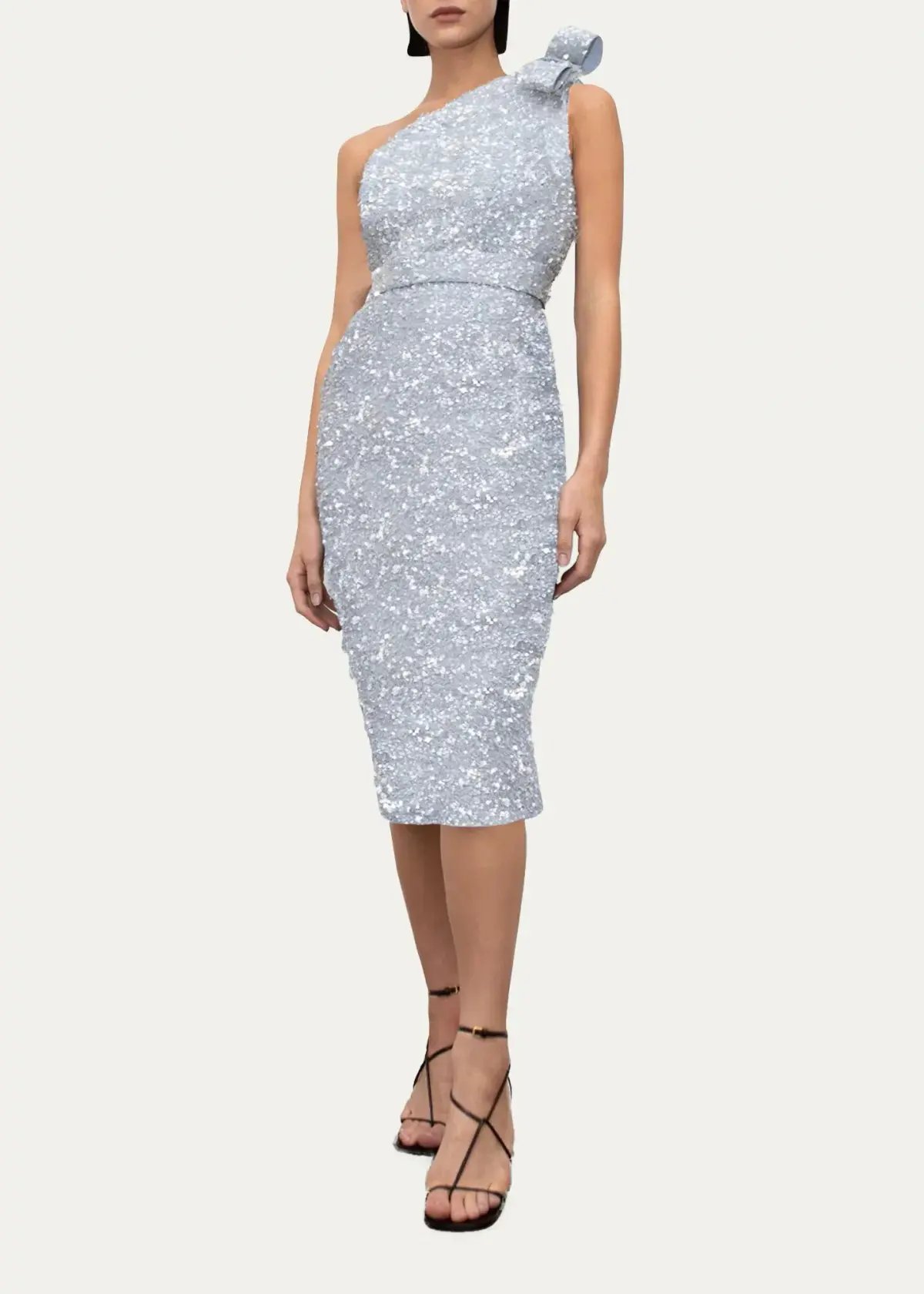 Rachel Gilbert Kara Sequin Embellished Belted Midi Dress In Blue Size 14 photo 2