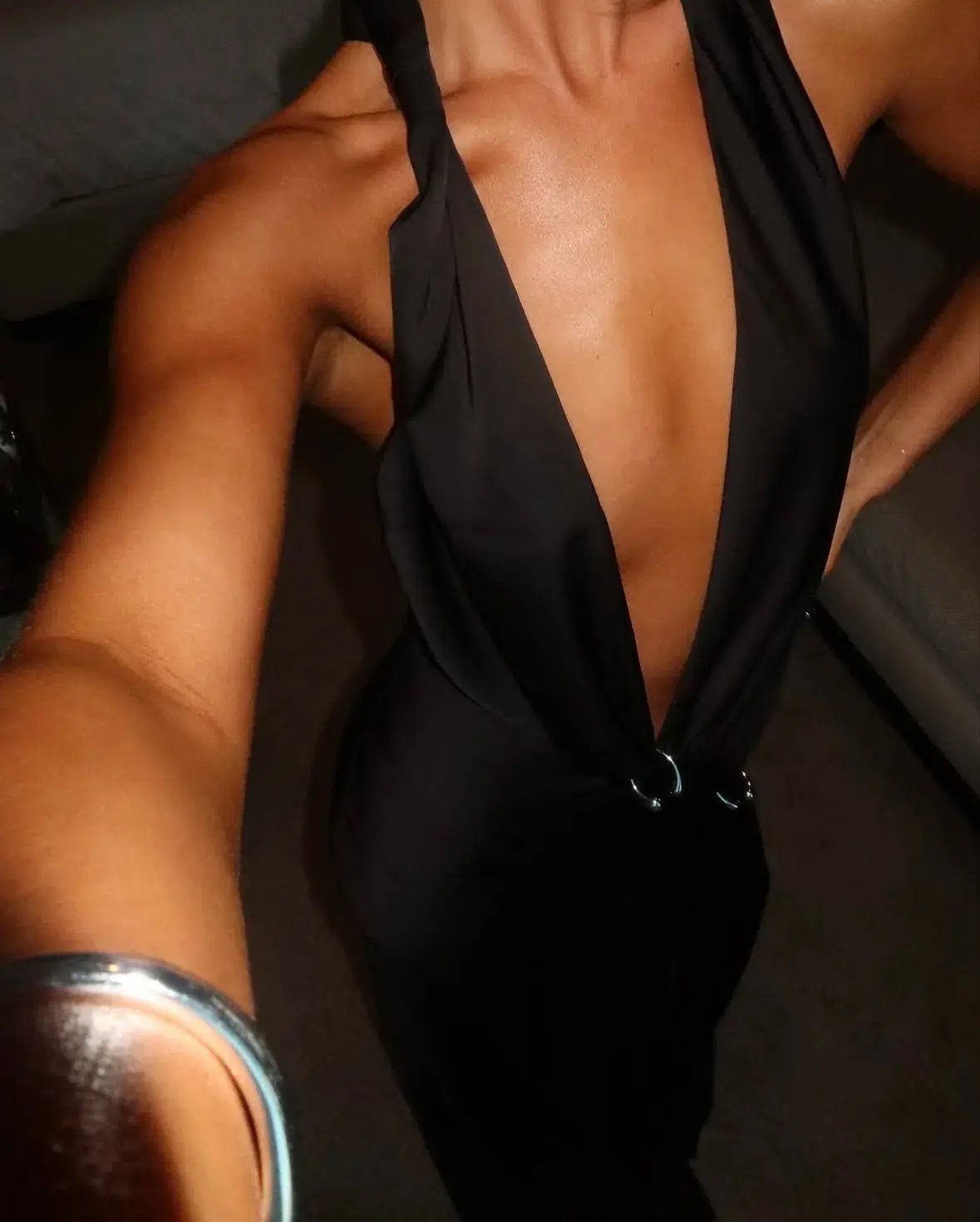 MISHA The Harlow Satin Dress Black Size  S/Au 8 photo 3