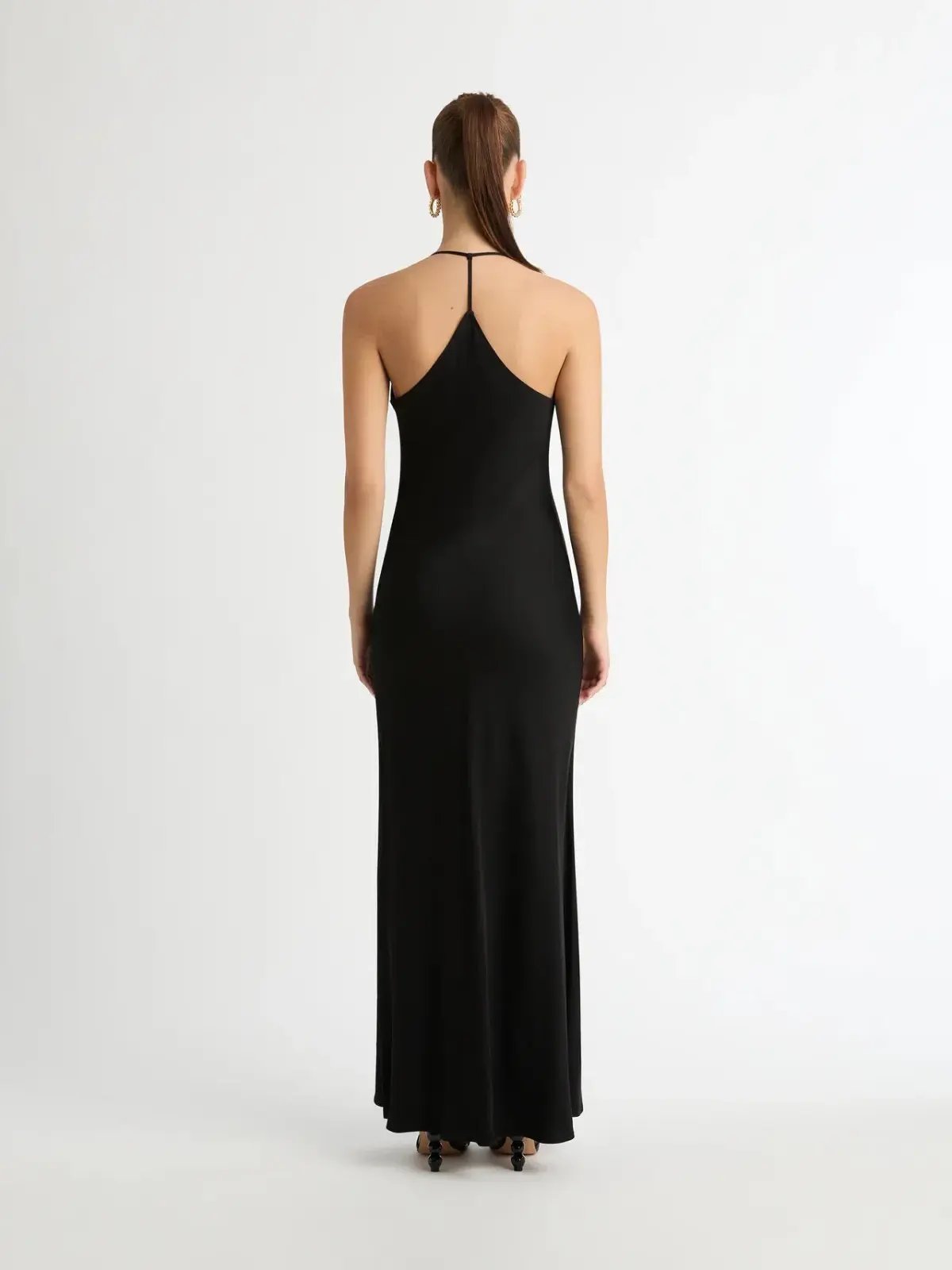 Sheike Ivy Draped Maxi Dress Black Size 10 photo 3