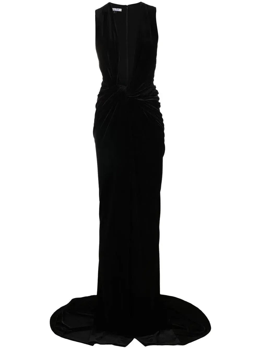 LaQuann Smith Deep V-neck Ruched Gown Black Size L / AU 12 photo 4