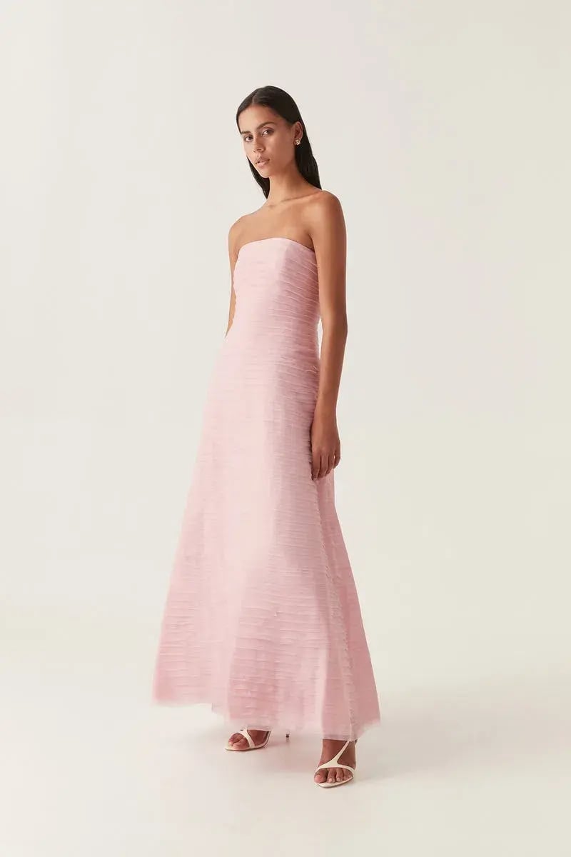 Aje Soundscape Maxi Dress in Chalk Pink Size 8 photo 2