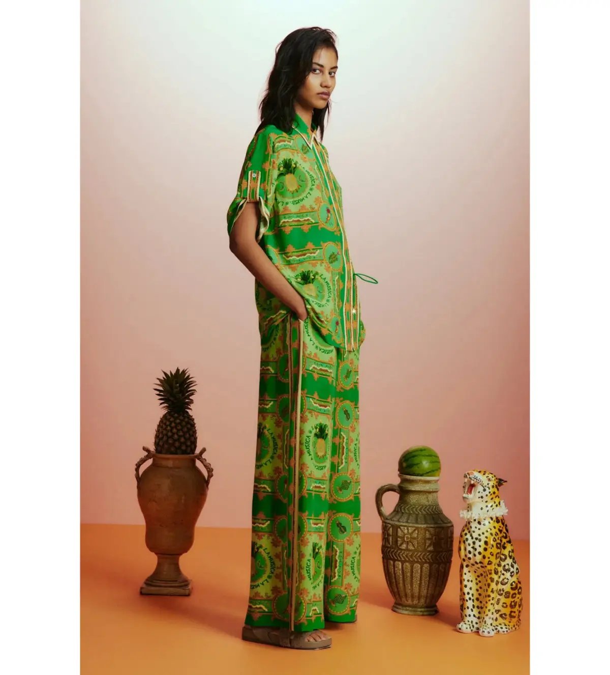 Alémais La Musica Silk Shirt and Pant Green Size AU 16 photo 3