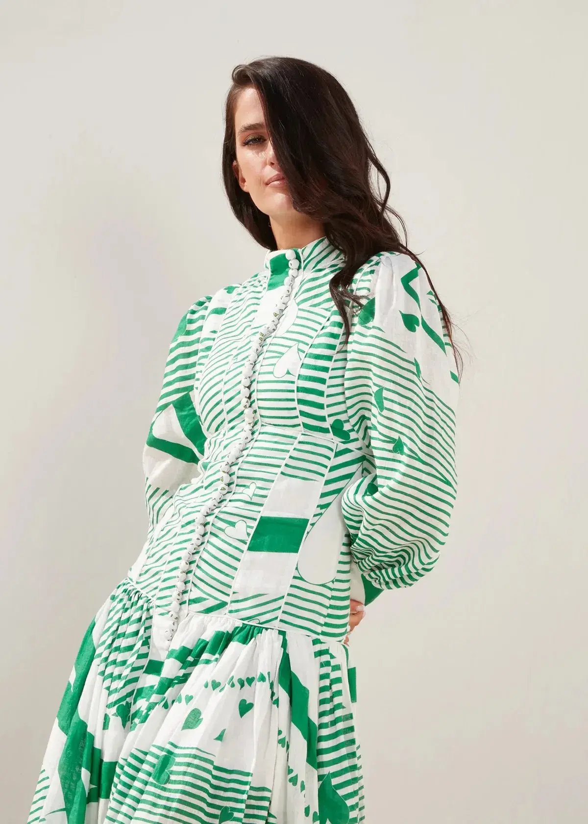 Mackenzie Mode Button Me Up Maxi Dress Green With Envy Size 14 photo 2