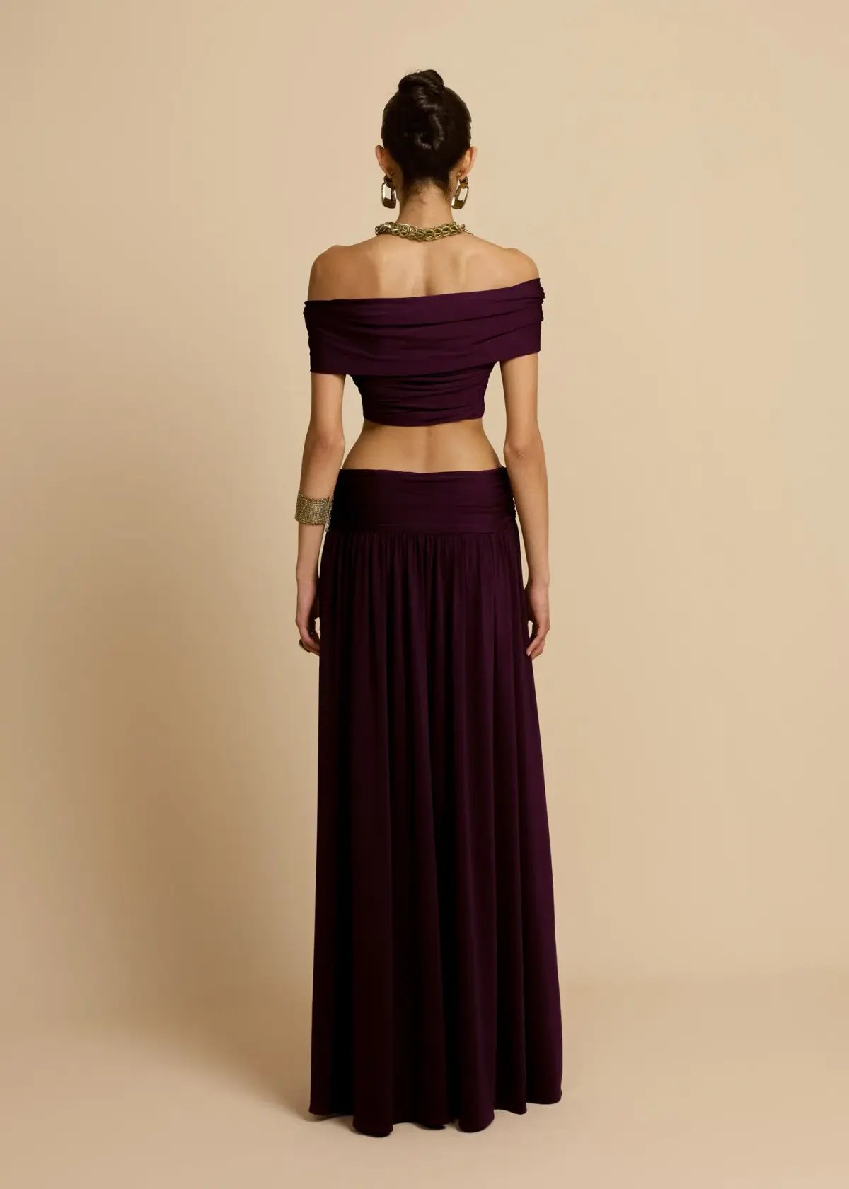 Arcina Ori Alessia Top and Maxi Skirt Set in Plum Size 8 photo 3