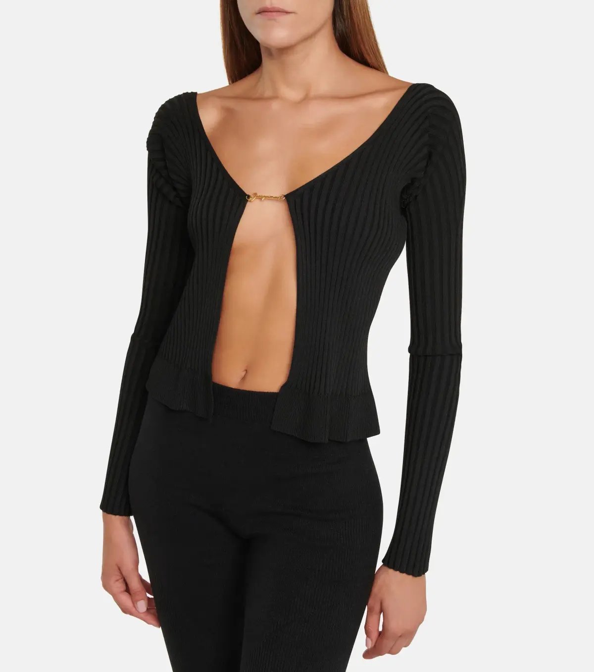 Jacquemus La Maille Pralù Longue Cardigan Black Size 6 photo 4