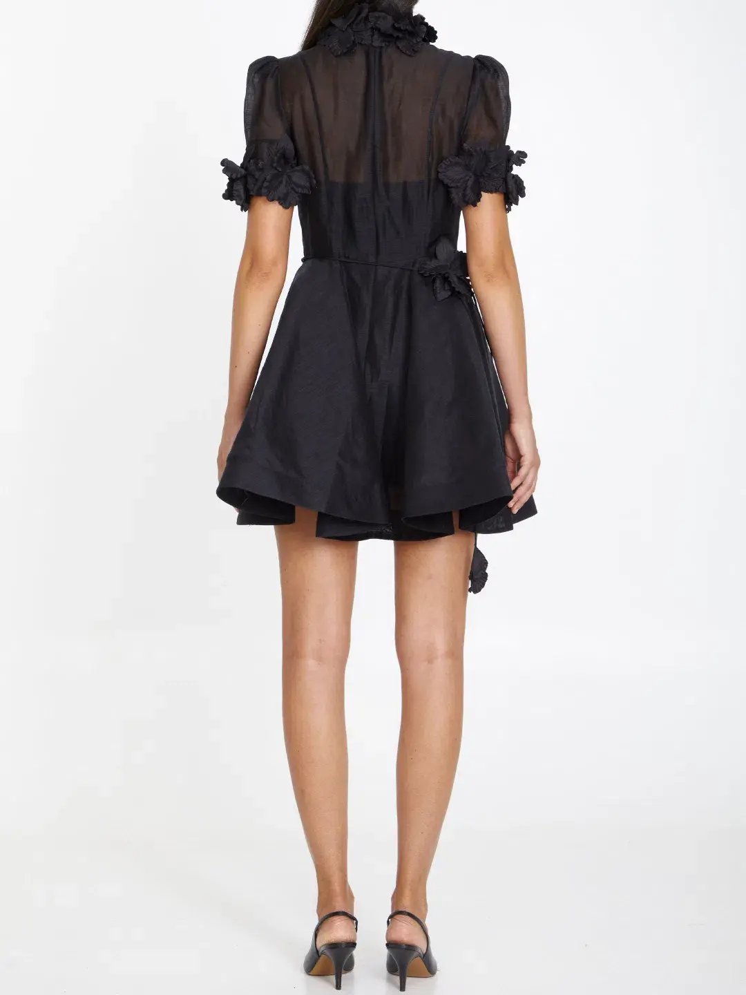 Zimmermann Luminosity Liftoff Flower Mini Dress Black Size 1 / AU 10 photo 2