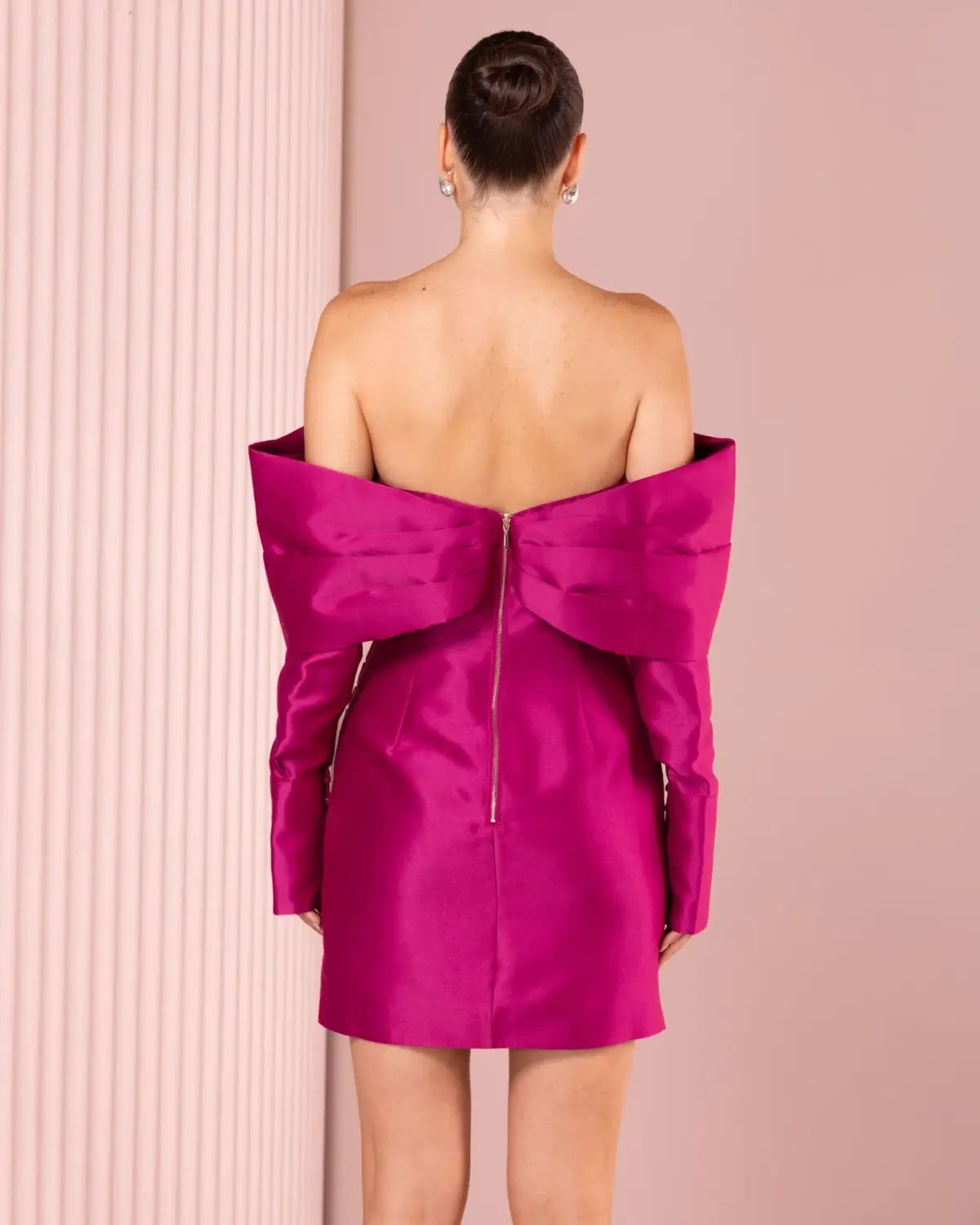 Azzurielle Stefano Mini Dress Magenta Size 10 photo 3