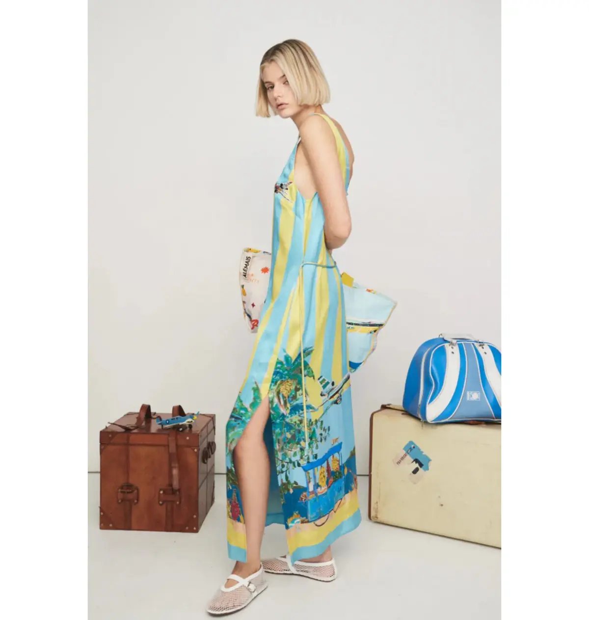Alemais All Aboard Sleeveless Midi Dress Multi Size AU 10 photo 2