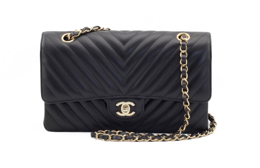 Chanel Black Chevron Medium Flap Bag photo 2