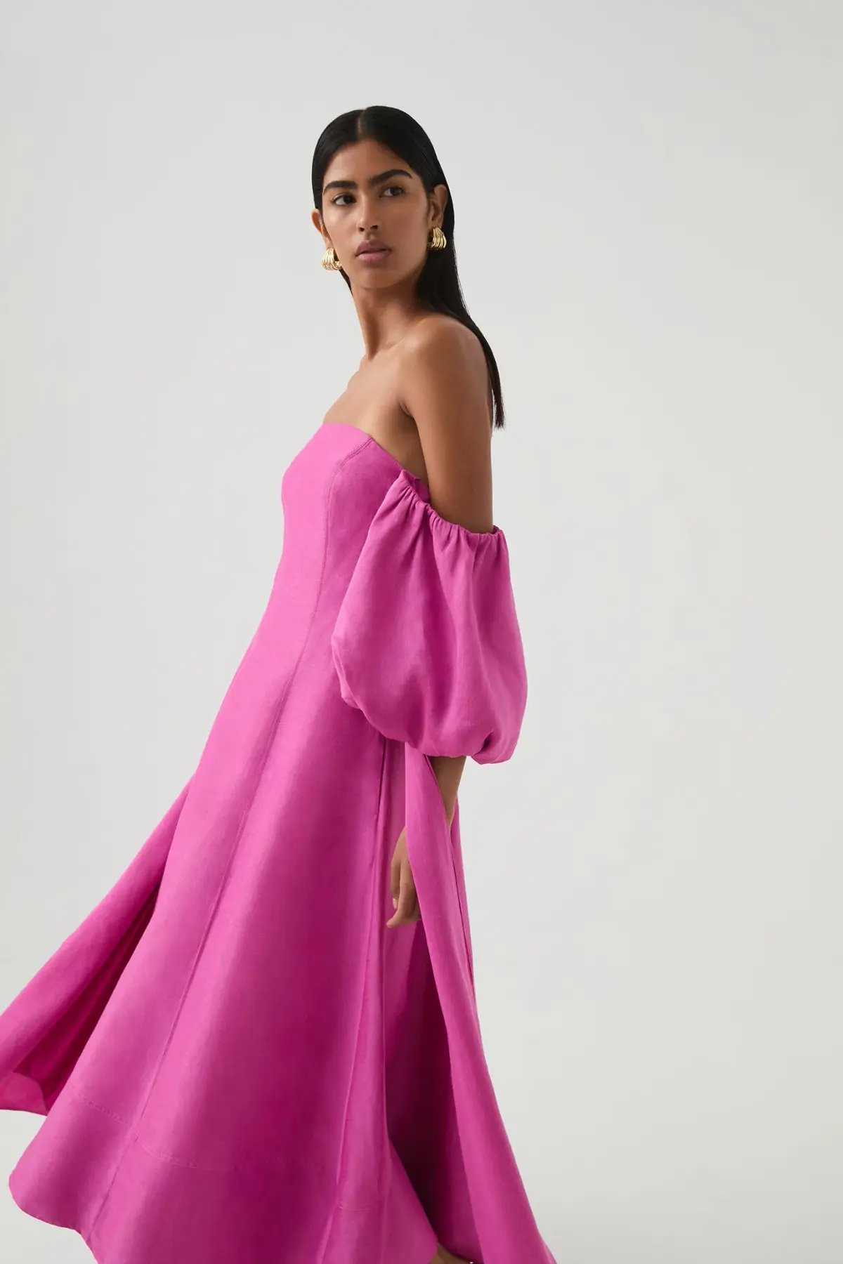 AJE INCARNATION MIDI DRESS MAGENTA SIZE 14 photo 3
