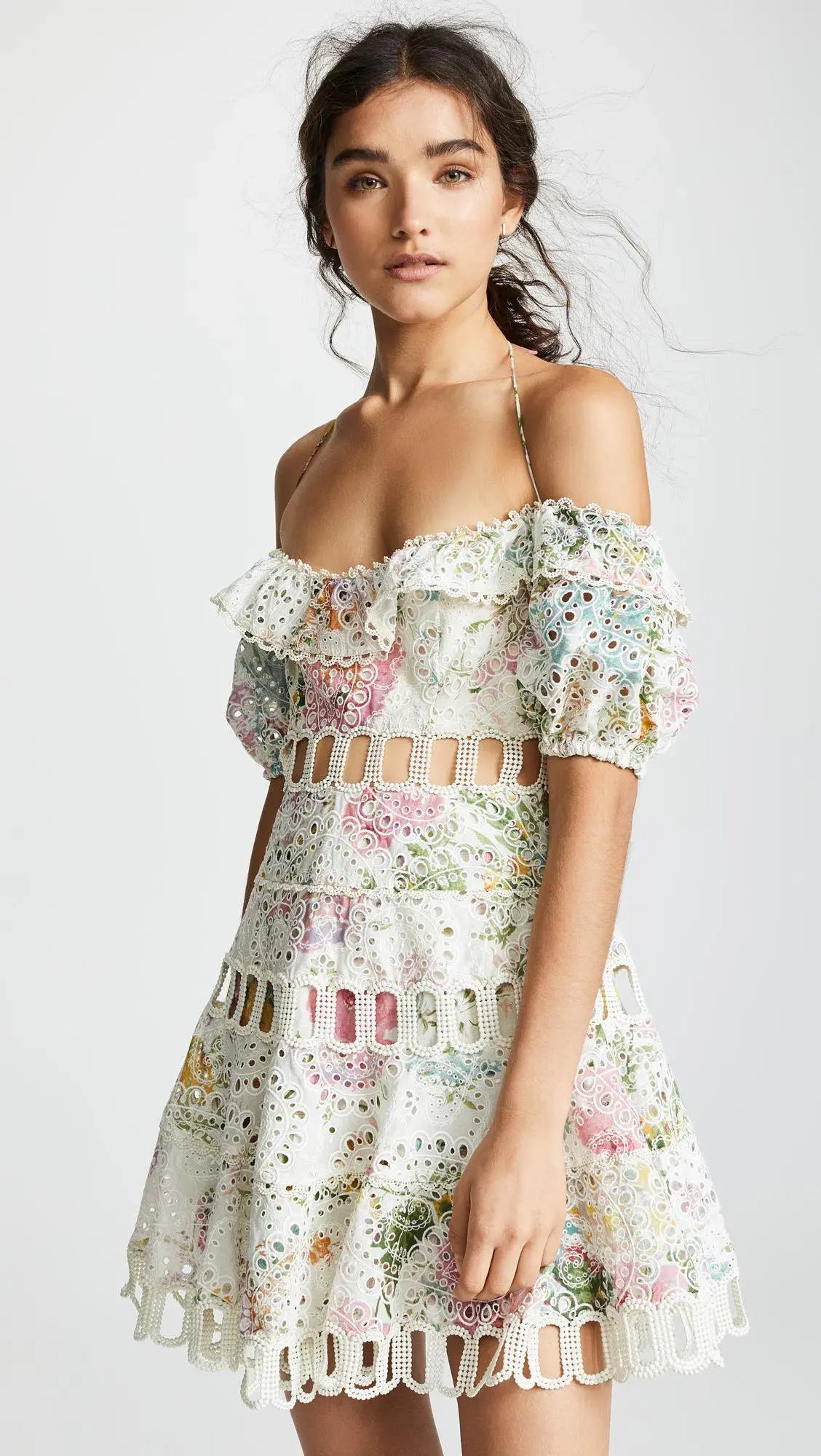 Zimmermann Heathers Off Shoulder Dress Garden Floral Size 6 photo 2