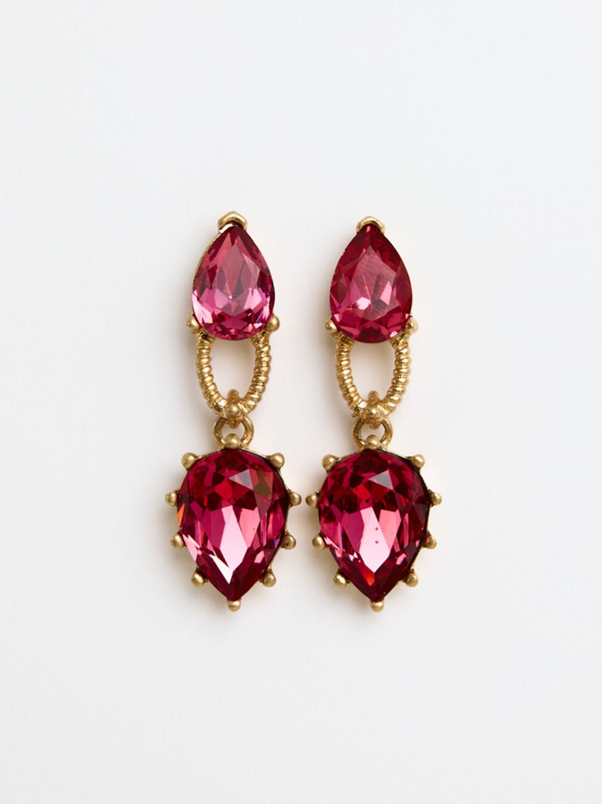Oscar De La Renta Pink Drop Earrings photo 3