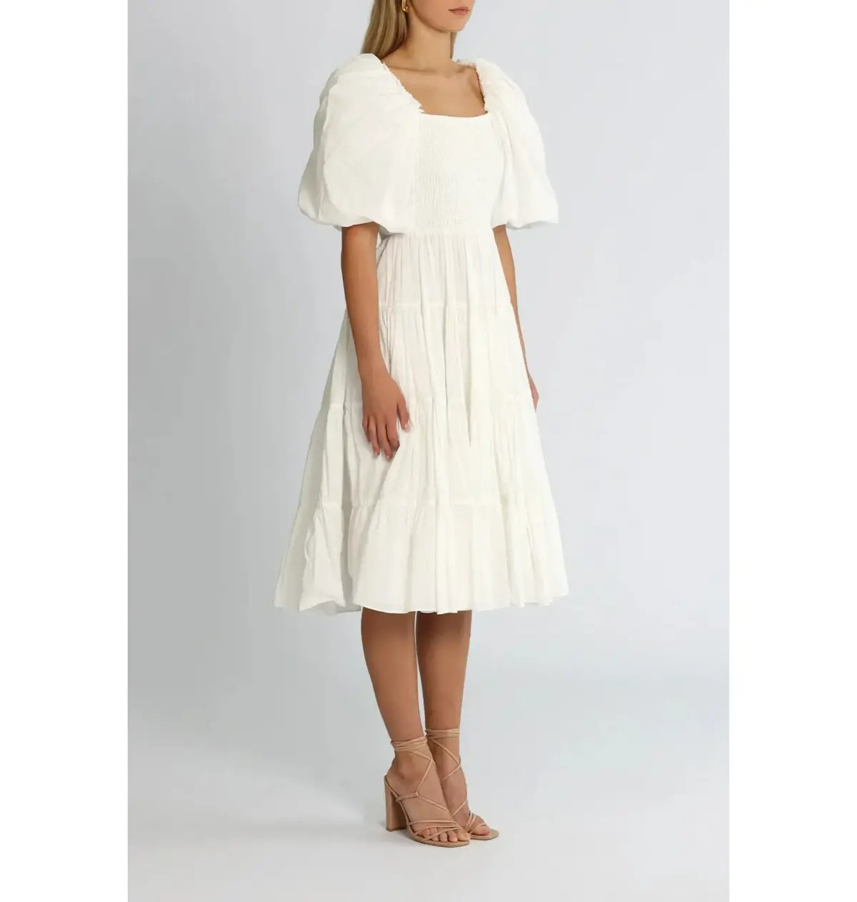 Aje Cherished Midi Dress White Size AU 8 photo 2