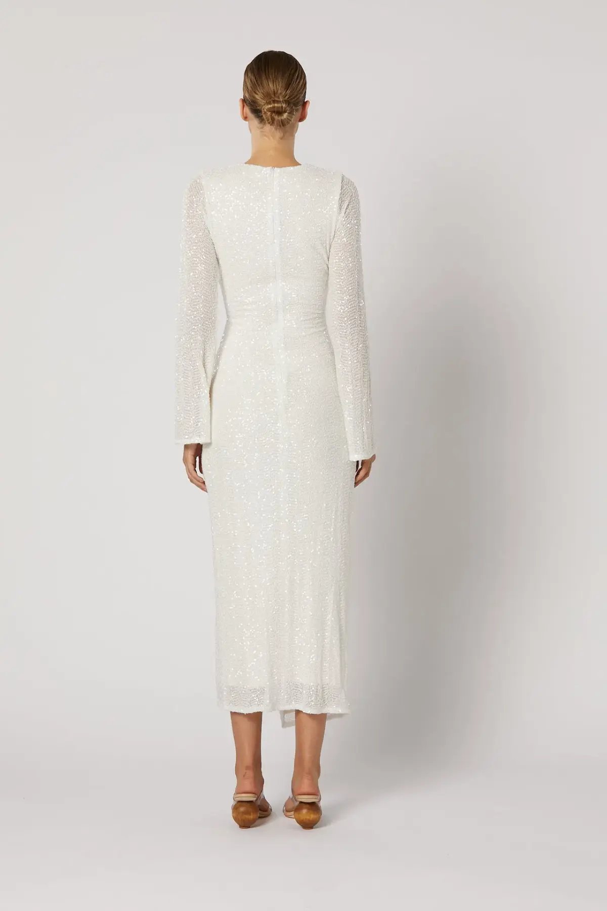 Winona Reyna Knot Midi Dress Sparkle White Size 12 photo 2