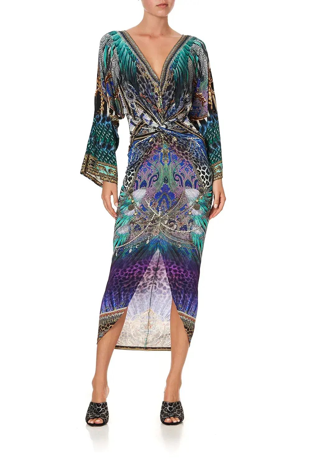 Camilla Animal Army Long Split Front Twist Dress Print XXXL photo 2